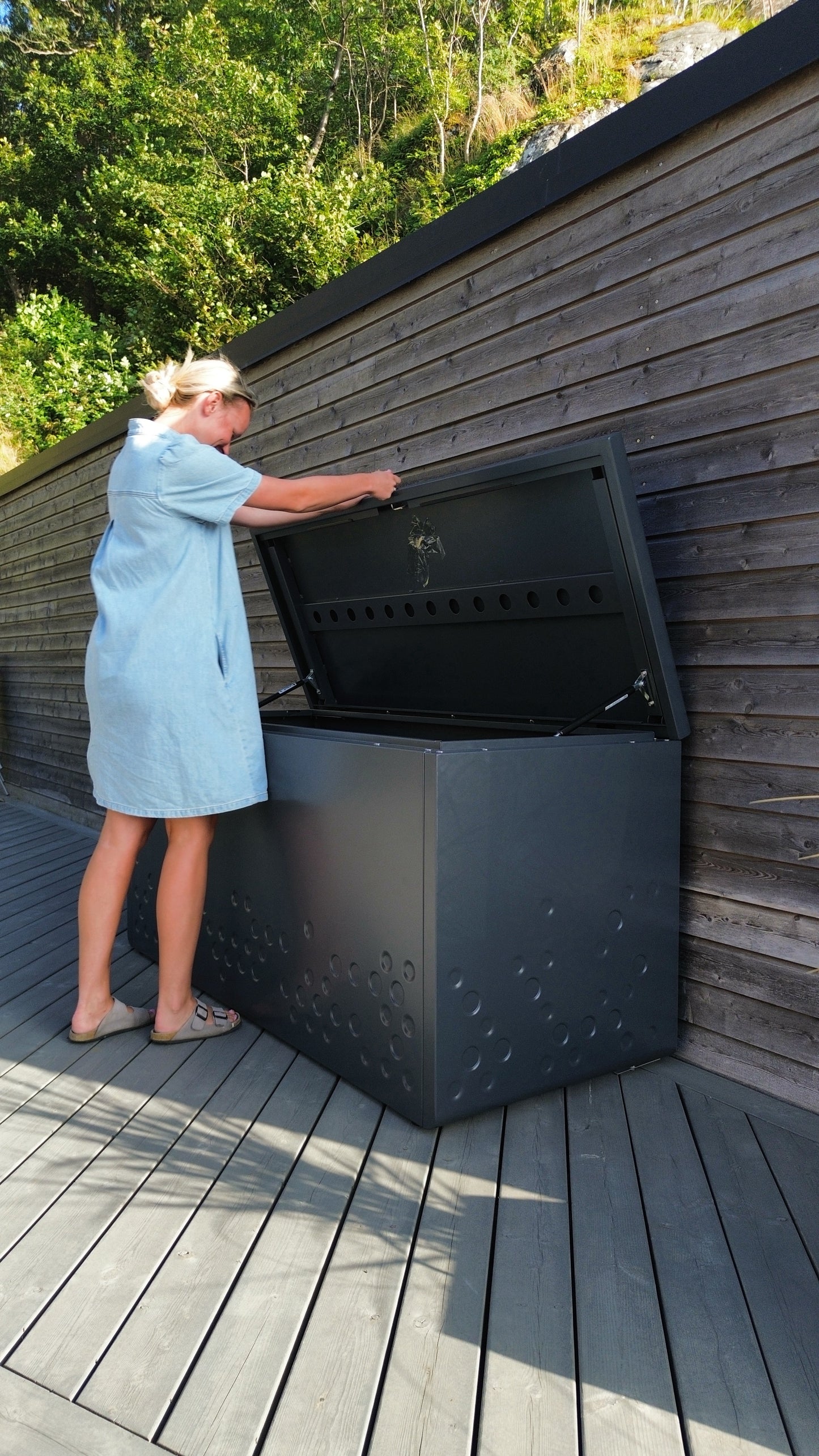 Förvarningslåda - Dynlåda Antrasit Grå Aluminium