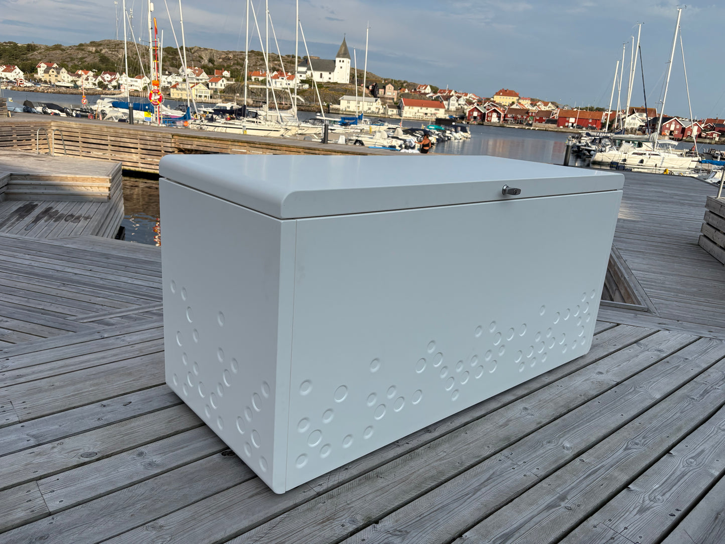 Förvarningslåda - Dynlåda vit aluminium